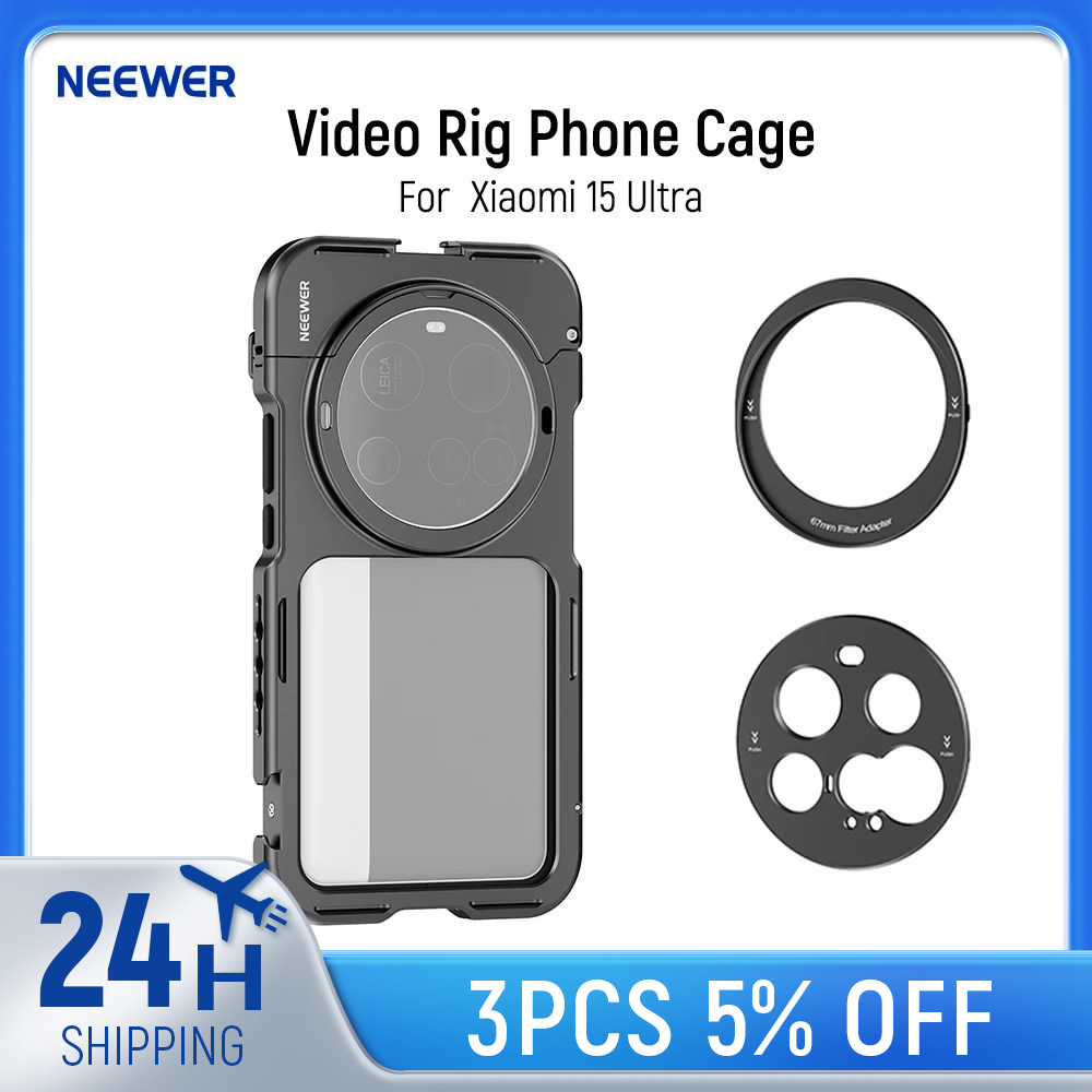 Neewer 15 ultra cage, hurtigutløsende videoveske, telefonstabilisatorholder for xiaomi 15 ultra med adapter for 67mm filter