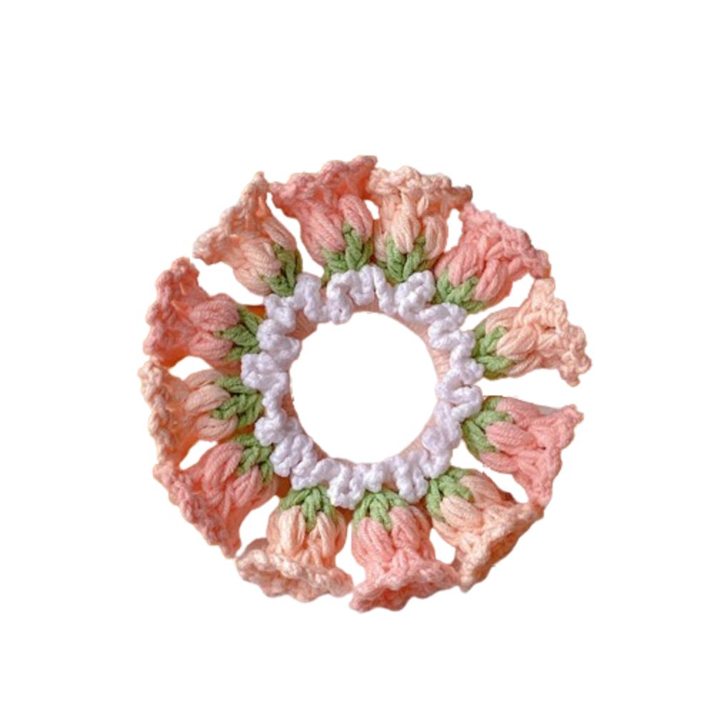 Ręcznie Robione Szydełkowe Kwiaty Dziane Gumki robić Włosów Nakrycia Głowy dla Kobiet Wiosna Lato Flores Convallariae Opaska robić Kucyka Akcesoria robić Włosów: SZARY