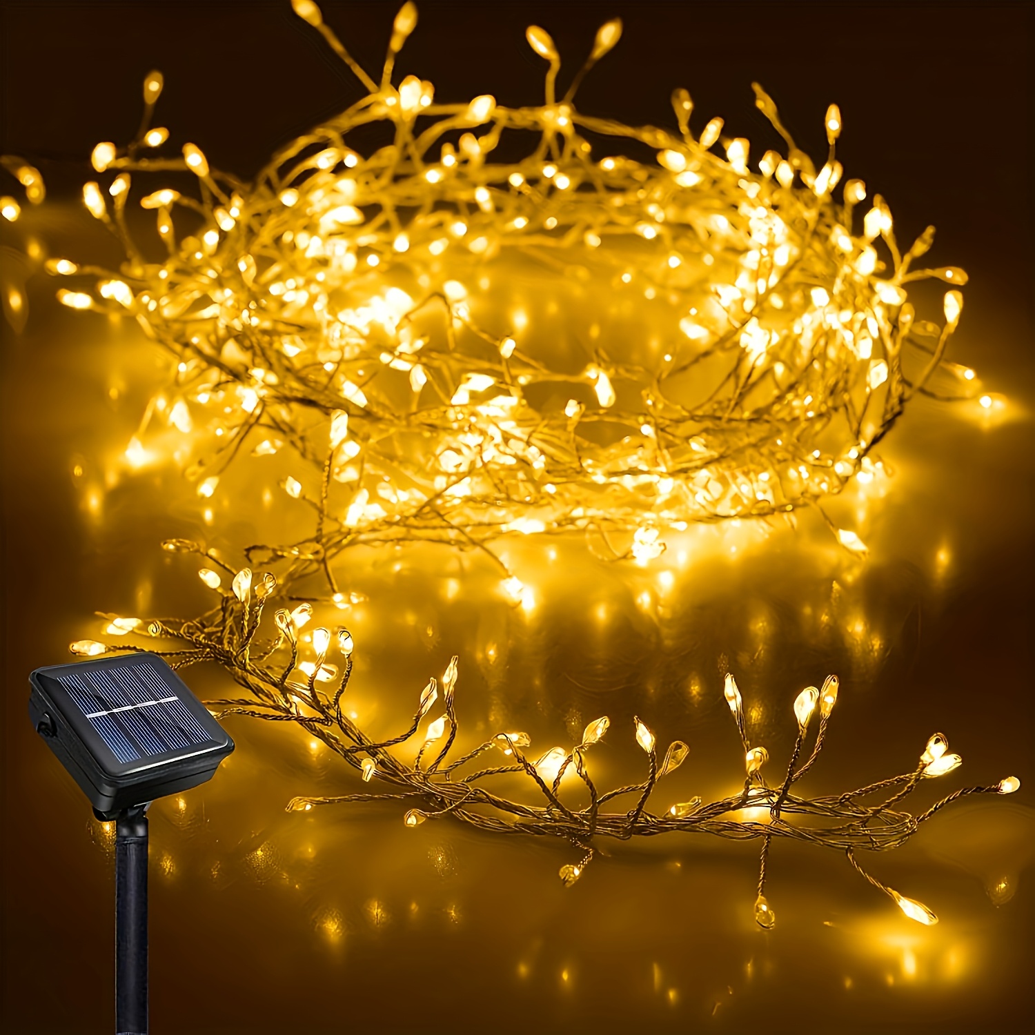 Outdoor waterdichte lamp op zonne-energie LED-lichtslingers 8 modi voetzoeker sprookjeslicht voor terras balkon tuin kerstdecor: Blauw / 6-10W