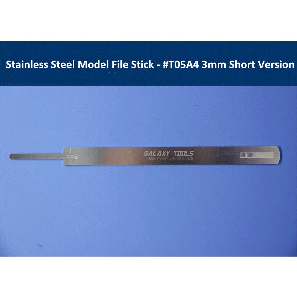Galaxy työkalut ruostumaton teräs 0.8mm ultraohut malli viilapuikko harrastus askartelu kiillotus mallin rakennustyökalu: 3mm lyhyt versio