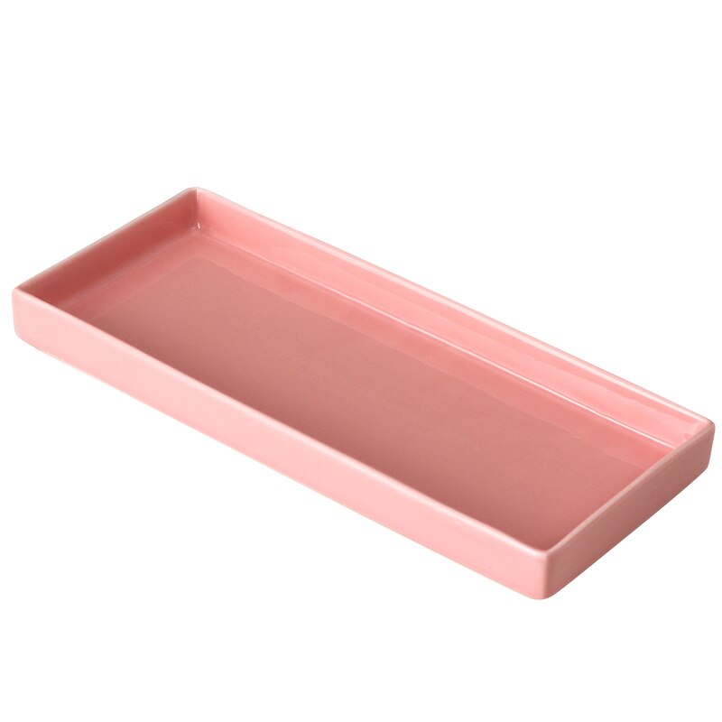 European ceramic sushi plate rectangular western food plate solid color home dessert snack food plate fish dish LB42317