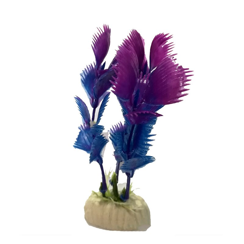 1pc aquariumplanten voor het aquarium, aquariumdecoratie, kunstgras, aquariumdecoratie, plastic vissen, huisdierbenodigdheden: 100mm paars