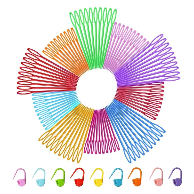 Color Plastic Sewing Needle Safety Plastic Lace Needle Handicraft Additional Locking Stitch Mark