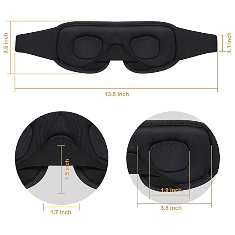 3D Slaapmasker Blokkeren Licht Ademend Zachte Gewatteerde Slaap Masker Voor Ogen Slapen Blindfold Eye Cover Slaapmasker Eyepatch
