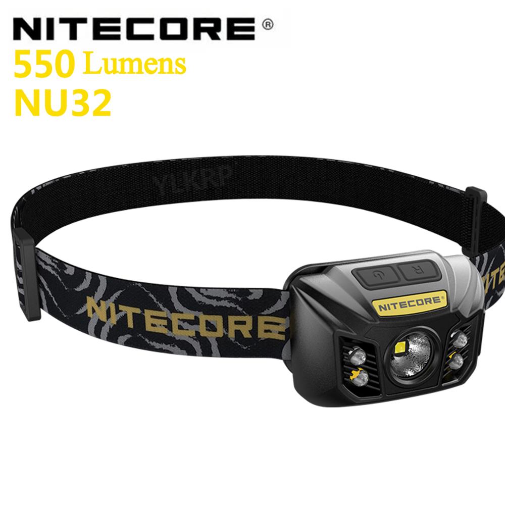 Nitecore  nu32 550 lumens usb oplaadbare lichtgewicht hoofdlamp met ingebouwde batterij, kan worden gebruikt voor kamperen in de buitenlucht, enz.