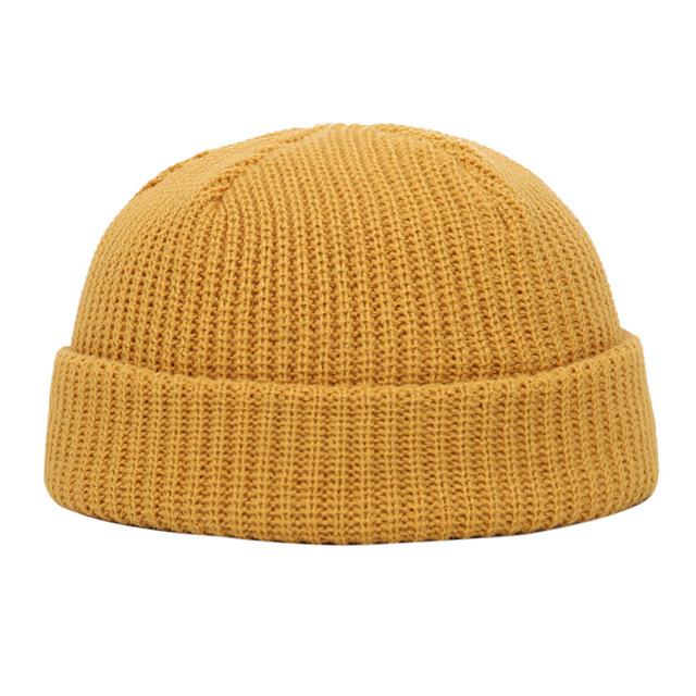 Gebreide Hoeden Voor Vrouwen Gildkruid Mannen Beanie Hat Winter Retro Brimless Baggy Meloen Cap Manchet Docker Visser Mutsen Hoeden Voor mannen: Ivoor