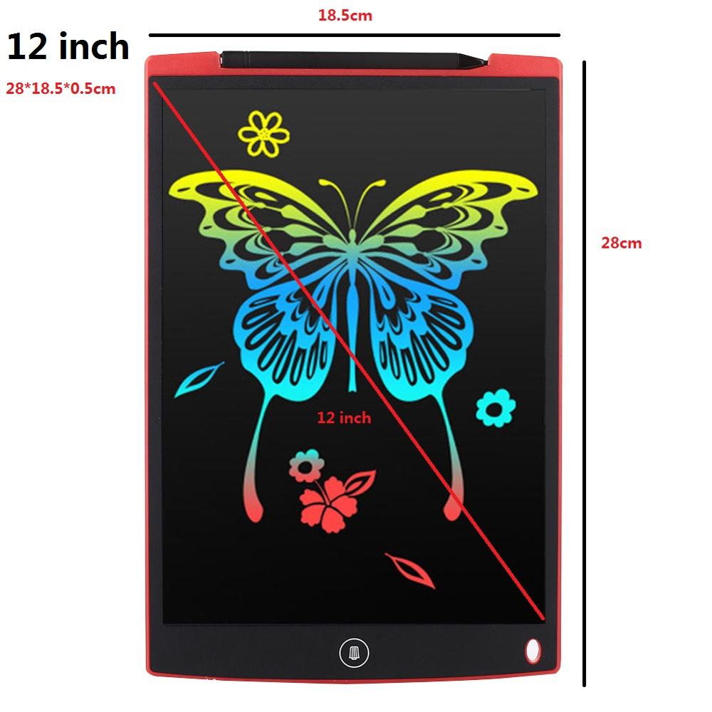 Tablette numérique Portable, écriture A3 A4 A5 pour enfants, tableau graphique LED, tableau à dessin, Graffiti, tableau Fluorescent peint à la main: 12 inches red