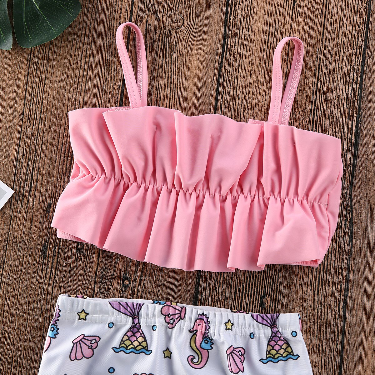 Babymeisjes peuter kinderen badmode mouwloos badpak bikini 2 stuks set cartoon badpak zomer strandkleding