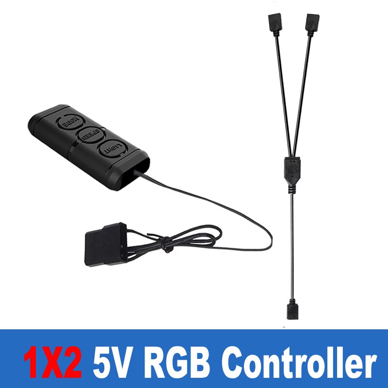 Molex 5V 3-Pin RGB ARGB AURA 3 Knop Controller w/2 3 4 5 RGB Splitter hub Adapter Kabel voor RGB Strip Verlichting Fans Koelers