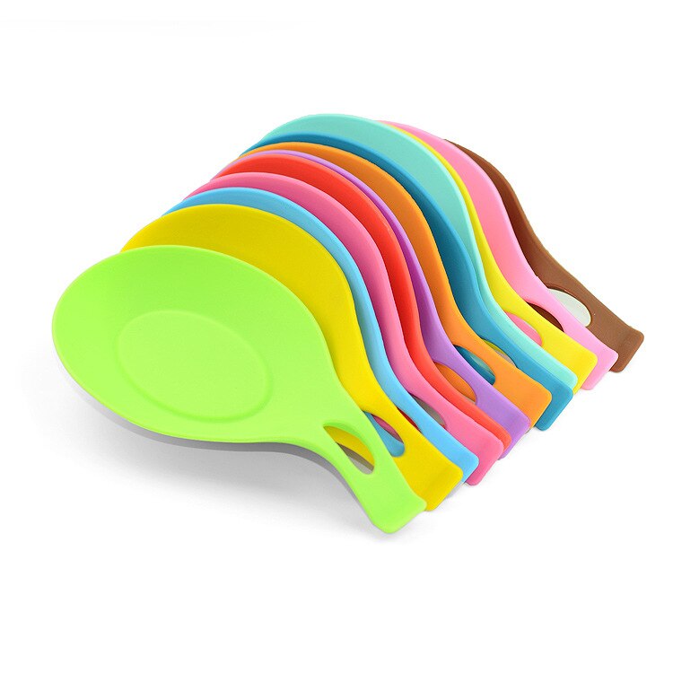 Heat Resistant Silicone Spoon Non-stick Scoop Rest Holder Insulation Mat Placemat Drink Glass Coaster Tray Kitchen Cooking Tools