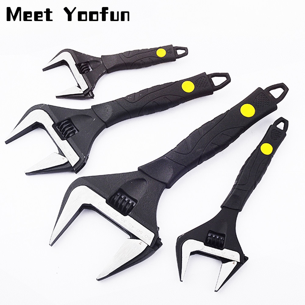 6/8/10/12 inch Adjustable Spanner Multi-function Ratchet Wrench Universal Key Large open end wrench Hand Tools Repair Tools