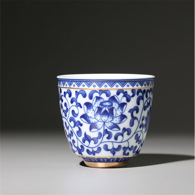 Kinesiska jingdezhen blått och vitt porslin tekopp liten teskål keramisk tekopp kaffe öl vinmugg drinkware: A