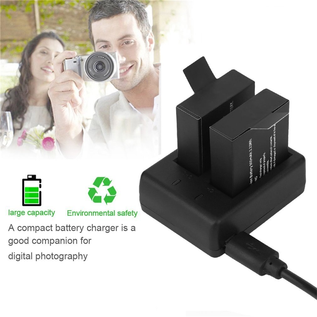 3.7V 900mAh camera USB Dual Charger With 2pcs Batteries For SJ4000/SJ5000/SJ6000/SJ5000+/SJ4000+/SJ5000X.M10/M10+ Accessories