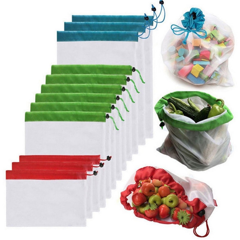 1 Pc Herbruikbare Mesh Produceren Bags Wasbare Eco Vriendelijke Tassen Voor Boodschappen Opslag Fruit Groente Handtas Boodschappentassen