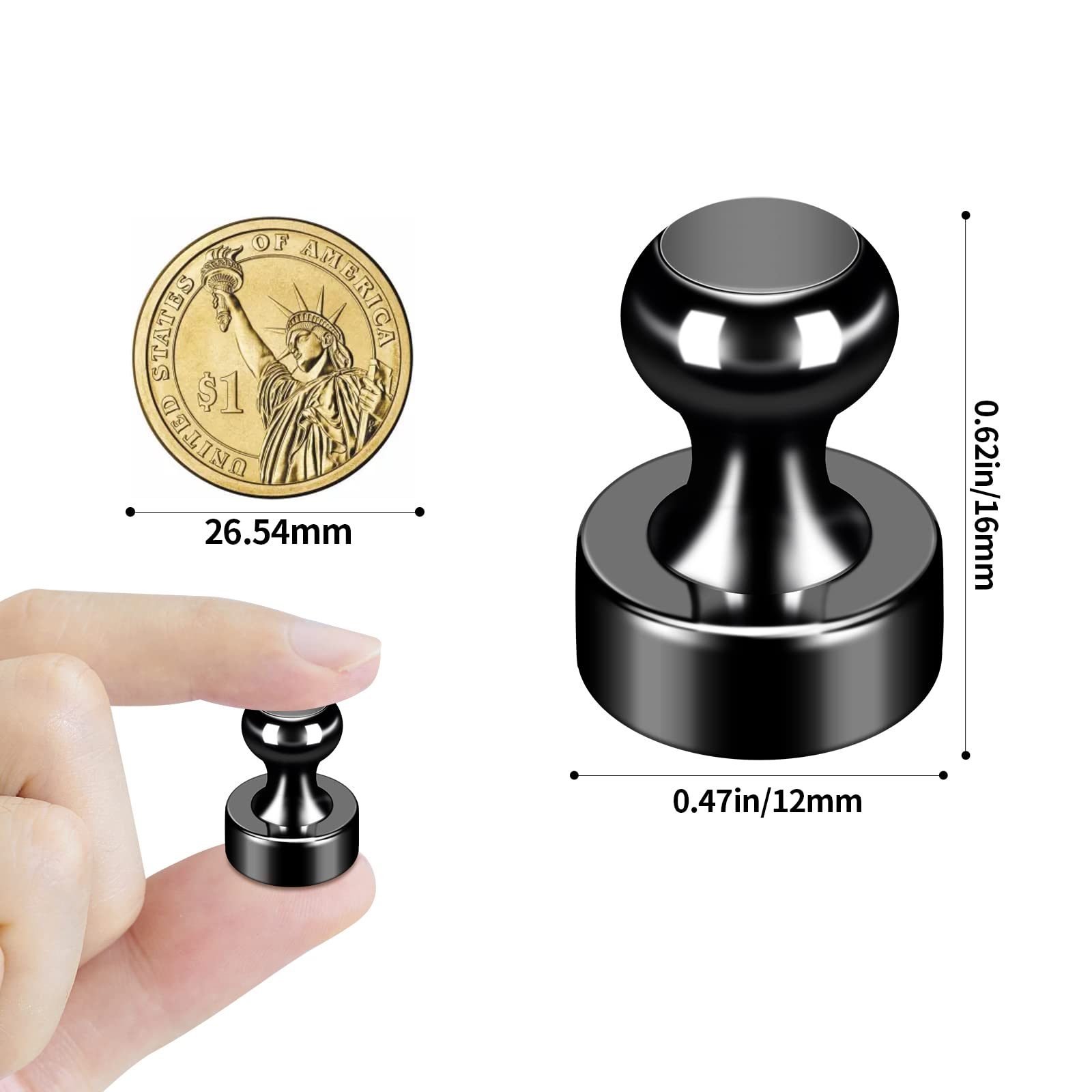 3/5/10/12pcs Super Strong Magnetic Push Pins Neodymium Magnet Refrigerator Kitchen Whiteboard Durable Magnetic Thumb Tacks Sucke
