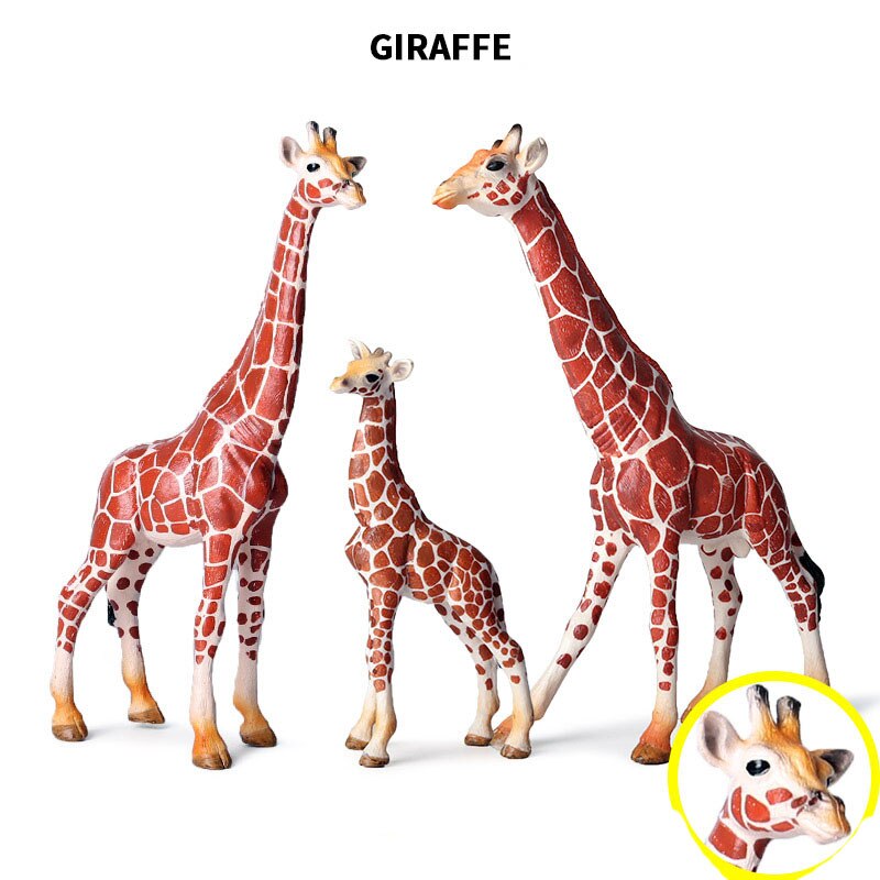 Styles Original Wild Animals World Giraffe Famliy Model Action Figurines Miniature Collection Toy For Kids