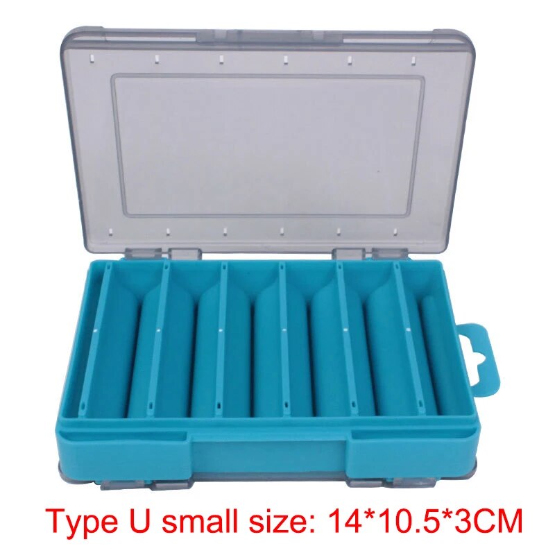 BURLE Angelzubehör-Box, U-Größe, Holz-Garnelenbox, Köderbox, Aufbewahrungsbox, VIB, Minobo Climb, transparent: Blau
