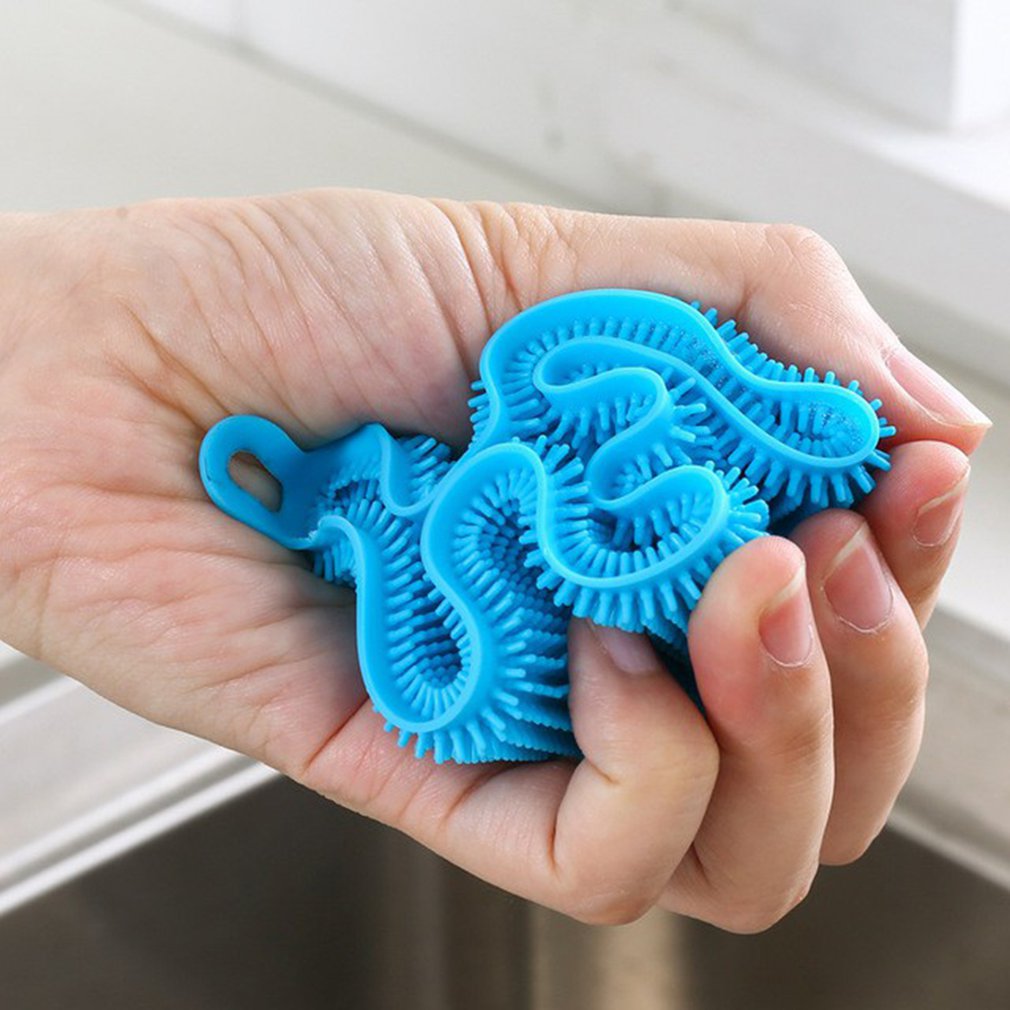 Multifunction Silicone Sponge Bowl Cleaning Brush Scouring Pad Silicone Dish Sponge Kitchen Pot Cleaner Tool