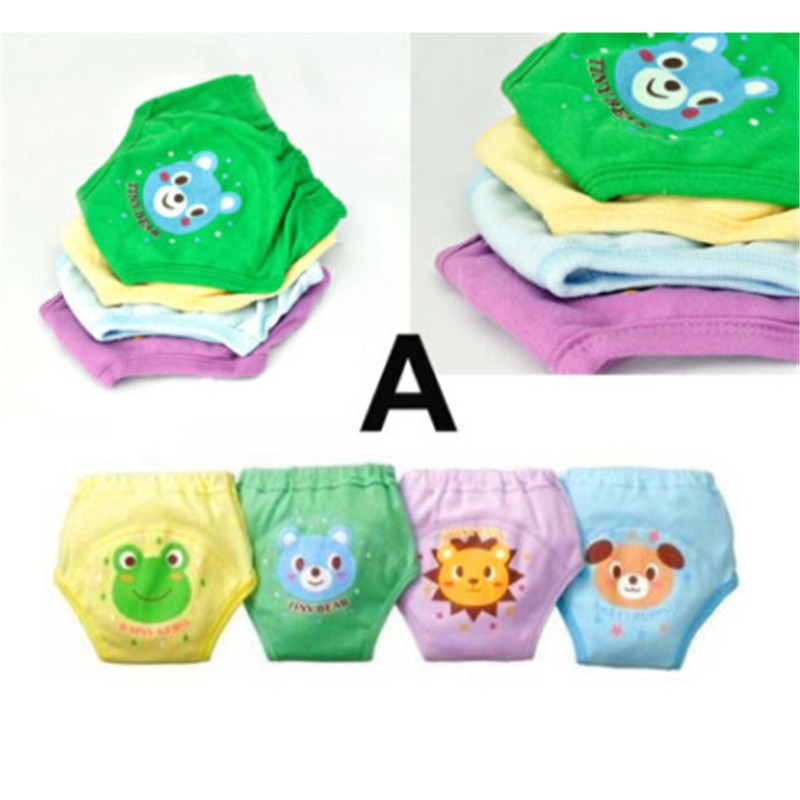 4 stk/sæt genanvendelige baby nyfødt pige dreng pige 4 lag vandtætte pottetræningsbukser blødt babytøj undertøj