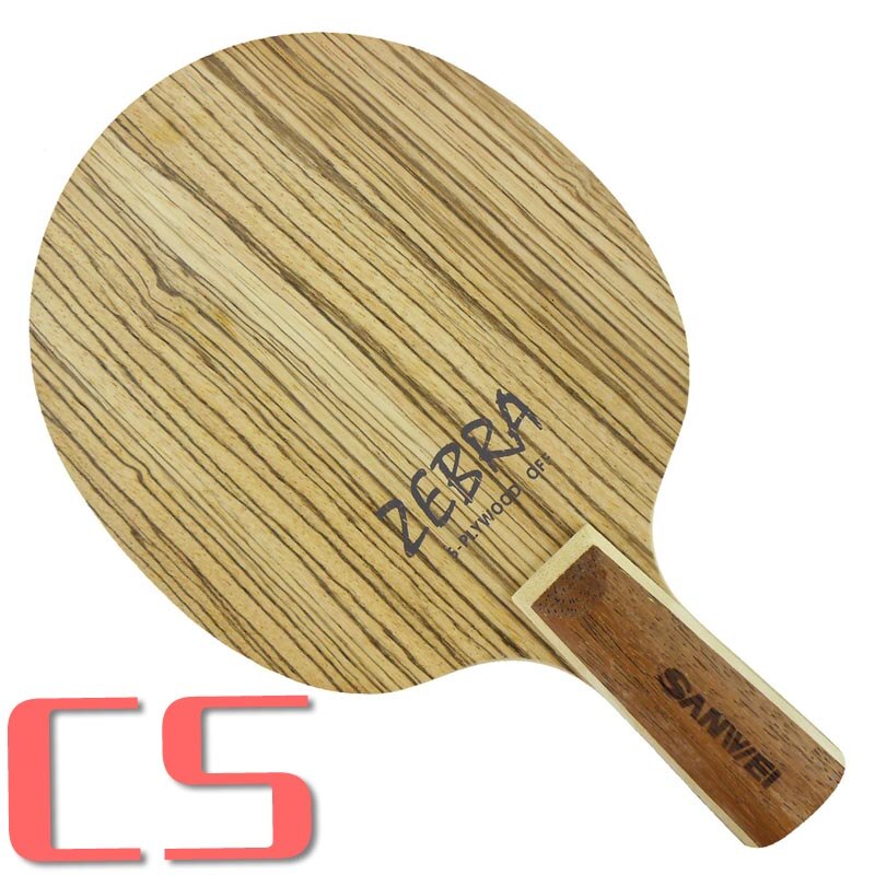 Sanwei  b6 zebra  b 6 b-6 5- playwood loop+attack off bordtennis klinge til pingpongketcher: Cs kort håndtag