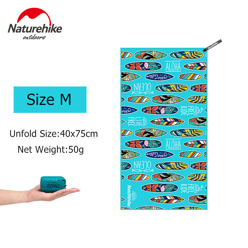 Naturehike Compact Bandana Microfiber Snel Droog Camping Handdoek Sneldrogende Reizen Wandelen Bad Strand Zwemmen Gym Handdoek: Blue M