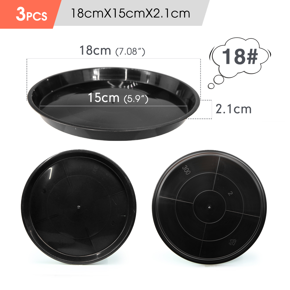 3-5PC Durable Plastic Plant Saucer Brown White Black 14-30cm Round Drip Plant Tray Flower Pot Indoor Outdoor Home Garden Supplie: Chocolate