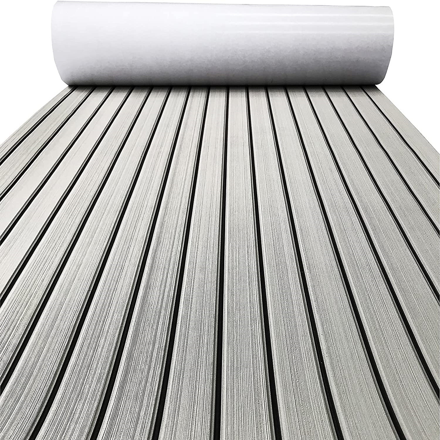 600x/x 6mm Eva Schaum Faux Teak Boot Decking Sheet selbst klebende Marine Bodenbelag Boot Deck Matte Yacht Zubehör grau braun: X / Grau