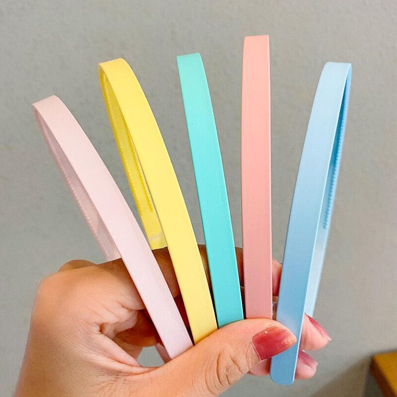 5 Stks/set Vrouwen Meisjes Leuke Snoep Kleuren Basic Haarbanden Zoete Eenvoudige Hoofdband Haar Hoepel Mode Haaraccessoires: Blauw