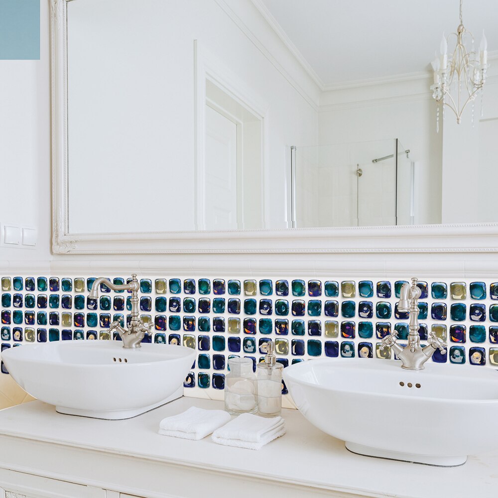 Flerfarvet glas mosaik flise firkantet mosaik stick fliser gør-det-selv kunsthåndværk gør boligindretningsmateriale