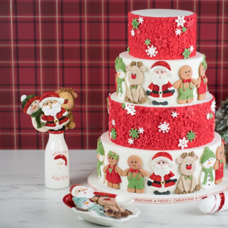 Christmas Cookie Molds Fondant Cakes Decorating Tools Silicone Molds Sugarcrafts Chocolate Baking Tools For Cakes Gumpaste Form
