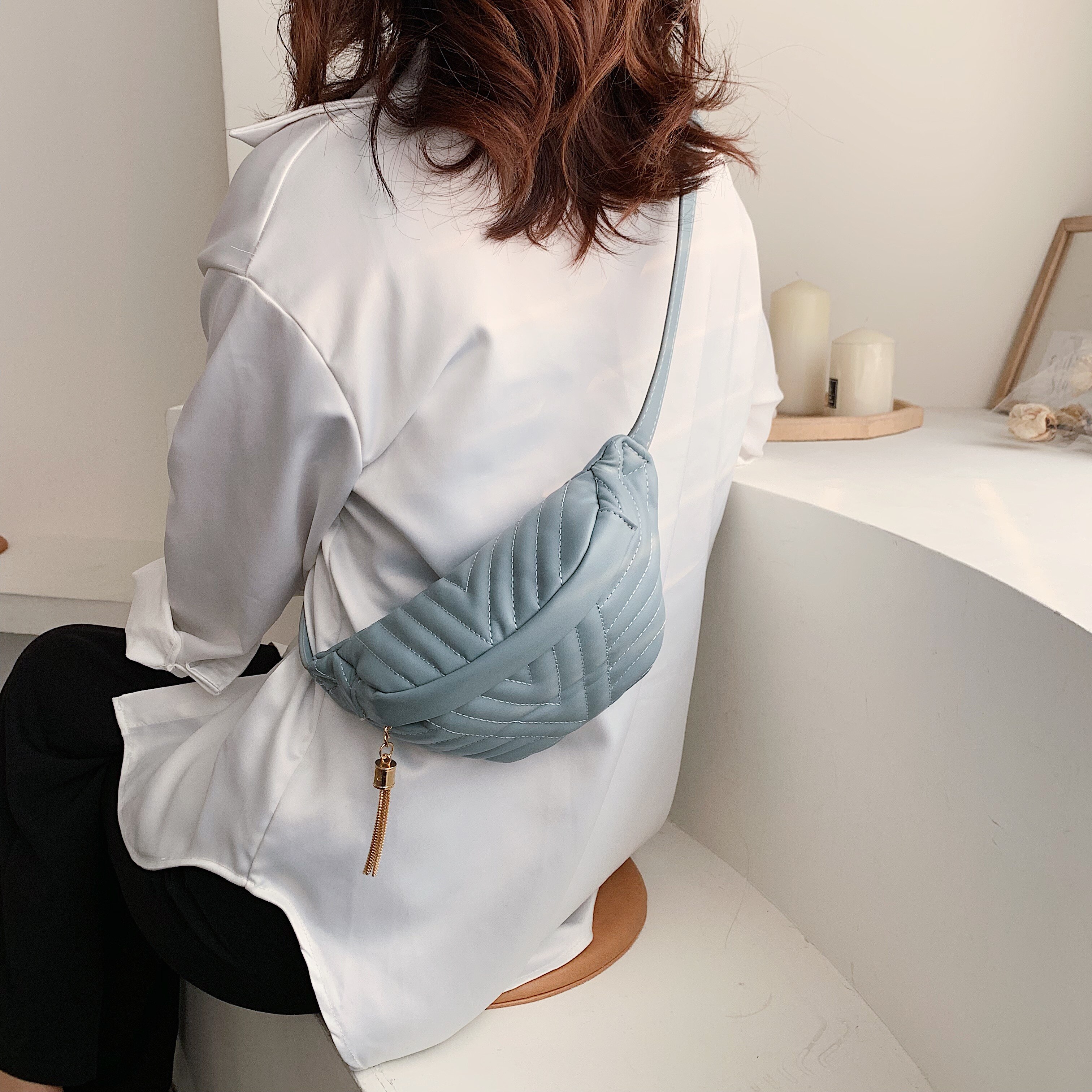 Mulheres Borla Sacos de Rosca simples, Simples Saco de Ombro, Moda Feminina Malas E Bolsas, 2020