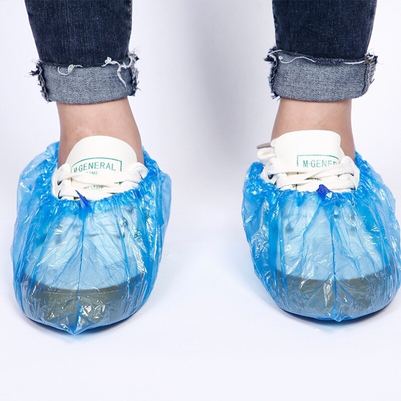 Blue Plastic Disposable Shoe Covers Rain Outdoor Carpet Waterproof Shoe Cover Dispenser Cycling Overshoes Protector