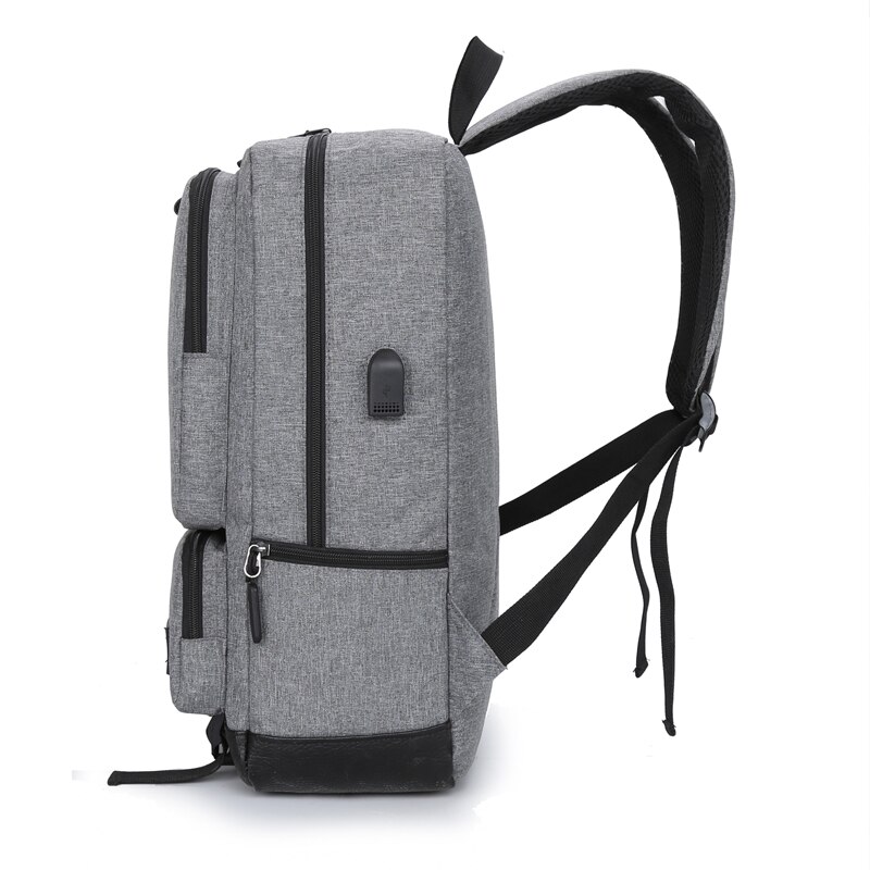 Men&#39;s Backpack Casual Business Laptop Backpack Male USB Socket Teen Student Schoolbag Women&#39;s Daily Work Bag Black Gray Blue