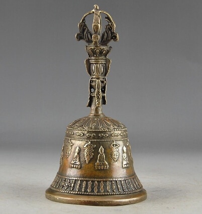 Cuivre laiton artisanat chinois | Artisanat asiatique exquis chinois, cuivre tibétisme bouddhiste, exorcisme cloche