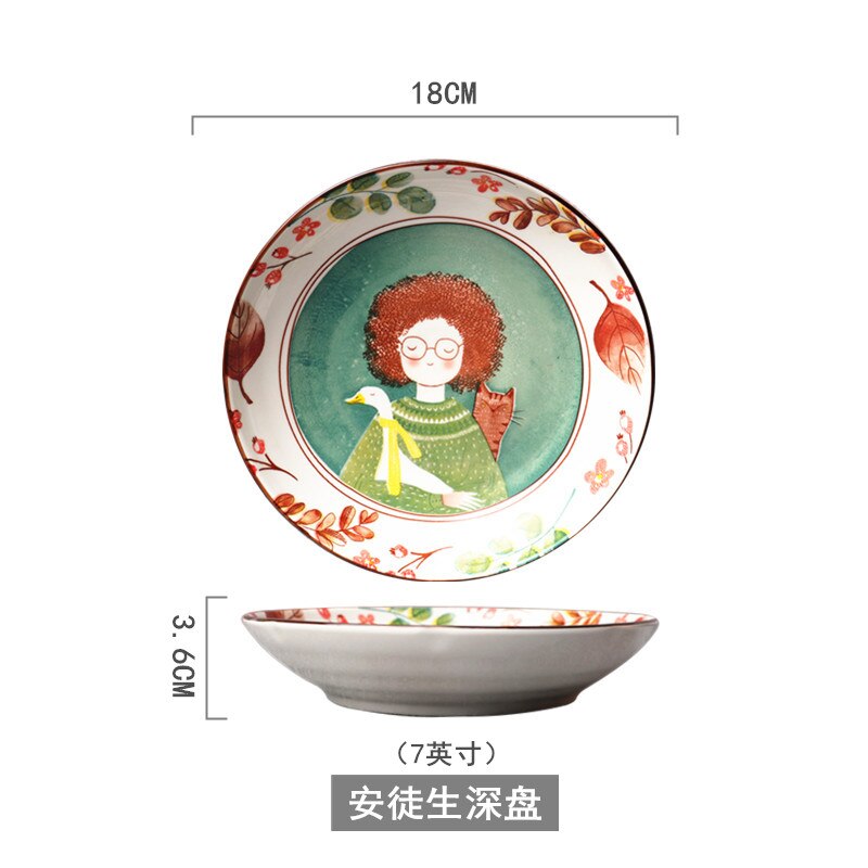 Dinner Plates Full Set Ceramic Dinnerware Nordic Art Dinner Plates Christmas Conjunto De Pratos Tableware AB50PZ