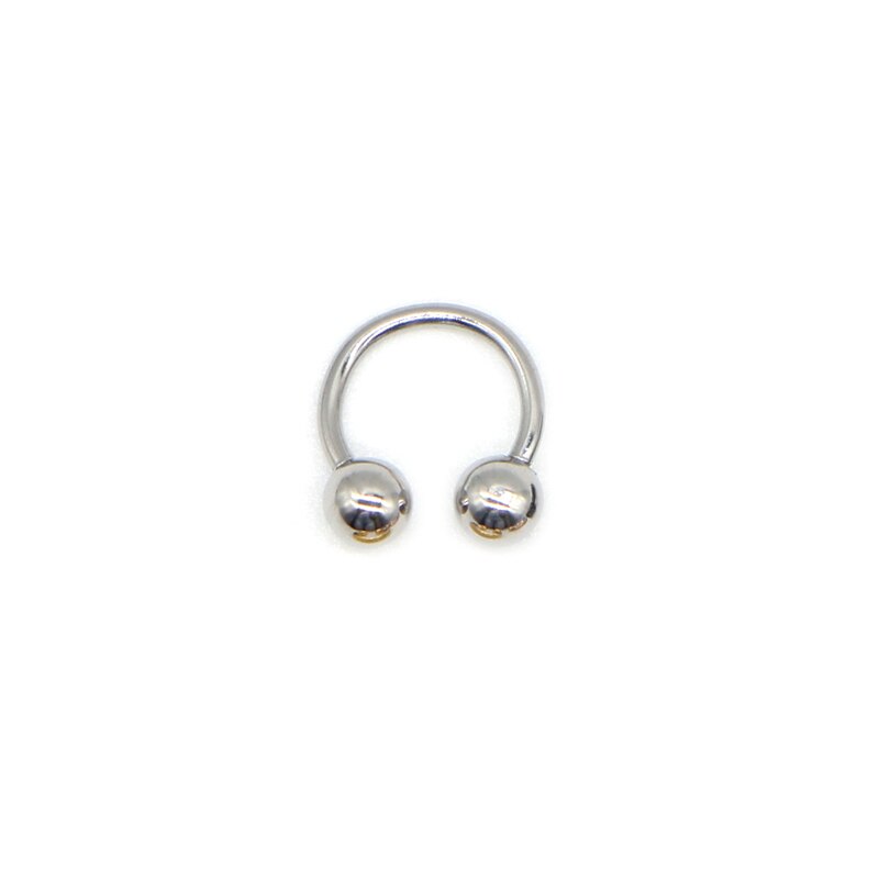Alisouy 2Pcs 16G Anodized Circular Barbell Ring Nose Hoop Ear Cartilage Tragus Piercing Labret Ring For Unisex Jewelry: 2pc silver / 1.2x12x3 mm