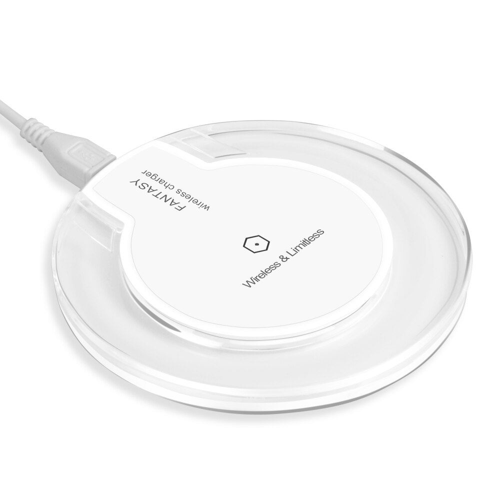 QI Wireless Charger For iPhone XS Max LED USB Wireless Charger Adapte Fast Charging For Samsung Galaxy S8 S9 Plus: White