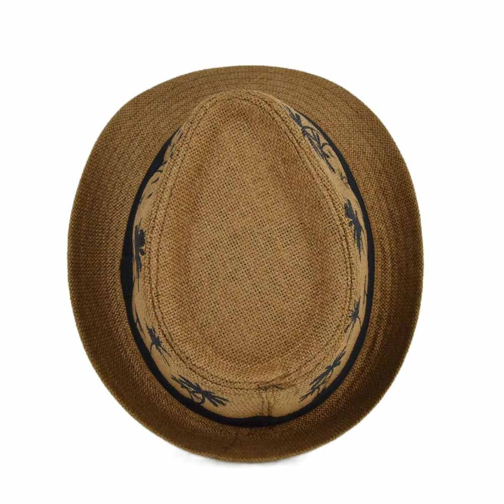 Coconut tree Beach Sun Hat Men Summer short brim Fedoras Panama Straw Jazz Hat Women Sunhat chapeau paille