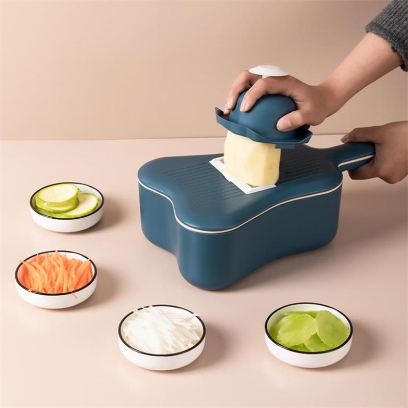 Keuken Handleiding Groente Fruit Cutter Slicer Mode Ukulele Multi Slicer Met Afvoer Mand Shredder Rasp Snijmachine Gratis Dunschiller