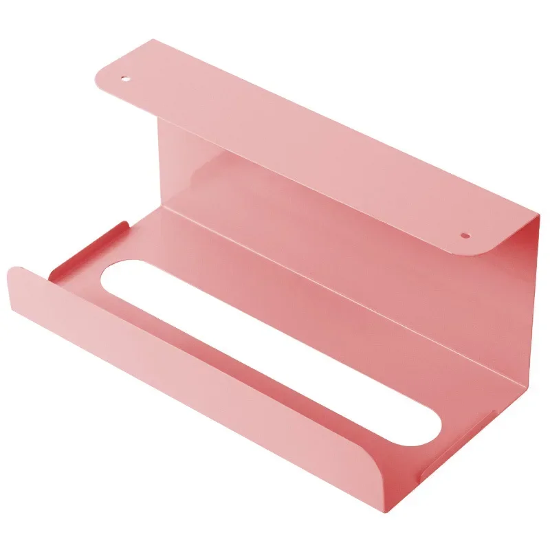 Tissue Box Under Cabinet Paper Towel Holder Multi-functional Iron Strong load-bearing Paper Towel Rack Desk Kitchen Accessories: green