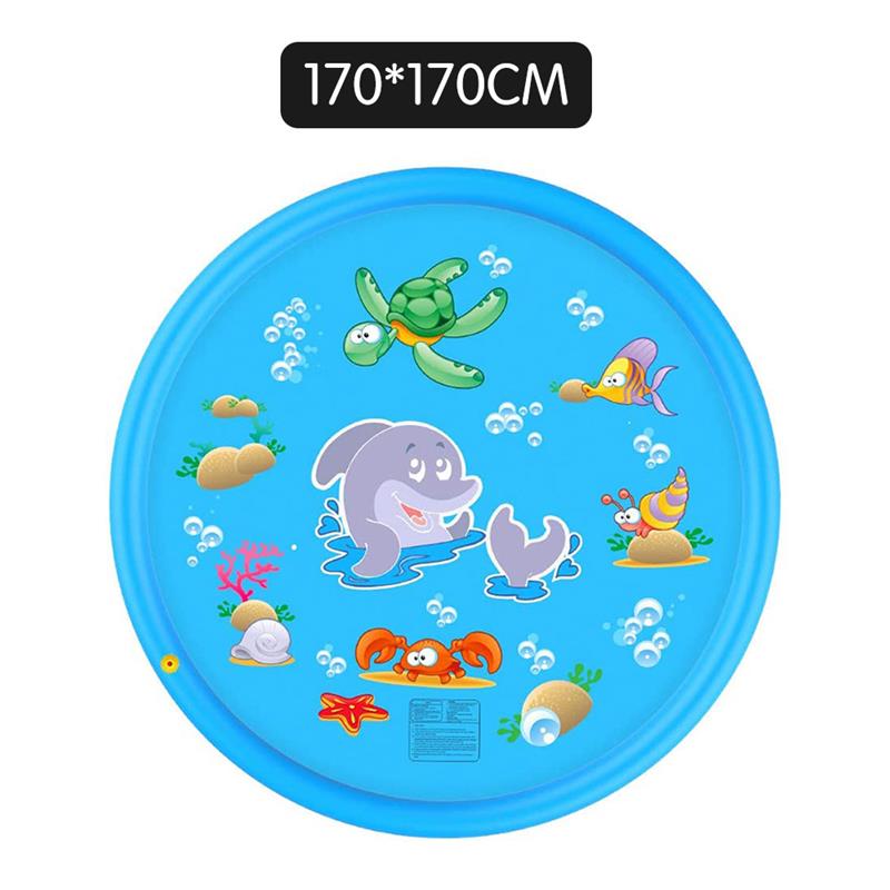 Cojín de Agua pulverizada inflable para piscina para niños y mascotas, colchoneta de agua para juegos de césped, juguetes rociadores para jugar al aire libre, 170cm: 03