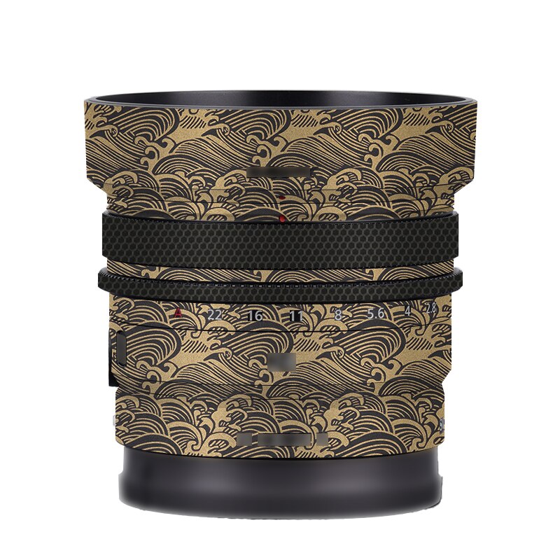 24 2.8g / FE24 F2.8G obiektyw winylowa tablica naścienna skórki Wrap pokrywa dla SONY FE 24mm f/2.8G (SEL24F28G) obiektyw Premium naklejka: Golden Wave