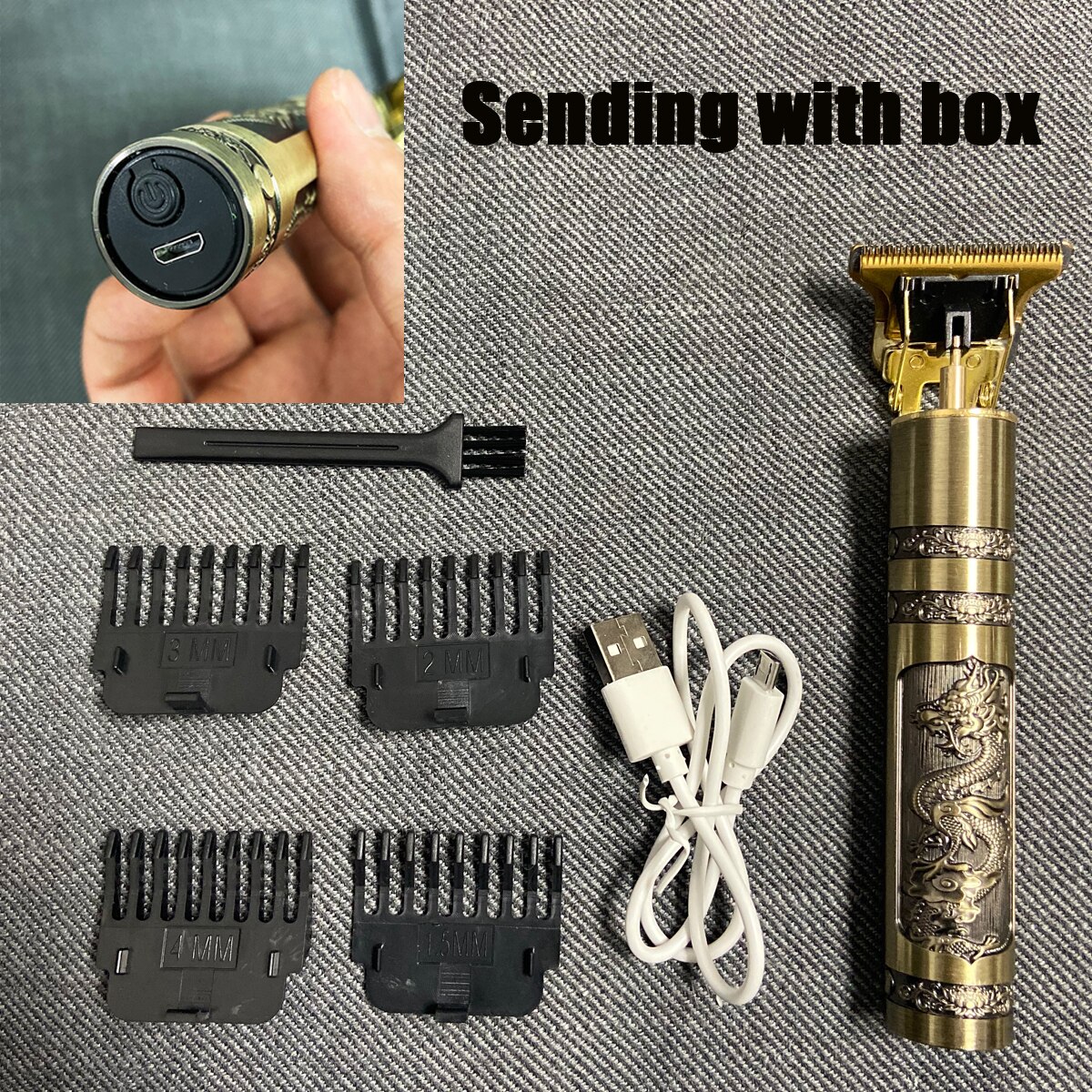 Elektrische Haar Haarschneidemaschine Rasierer Bart Trimmer Professionelle Männer Haar Schneiden Maschine Bart Barbier Haar schneiden: SetD