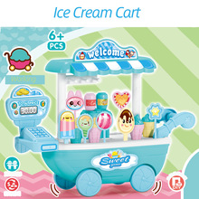 33 stks/set Ijs Winkelwagen Vruchtensap Drinken Candy Keuken Speelgoed Voor Kinderen Speelhuis Simulatie Vruchten Pretend Baby Speelgoed