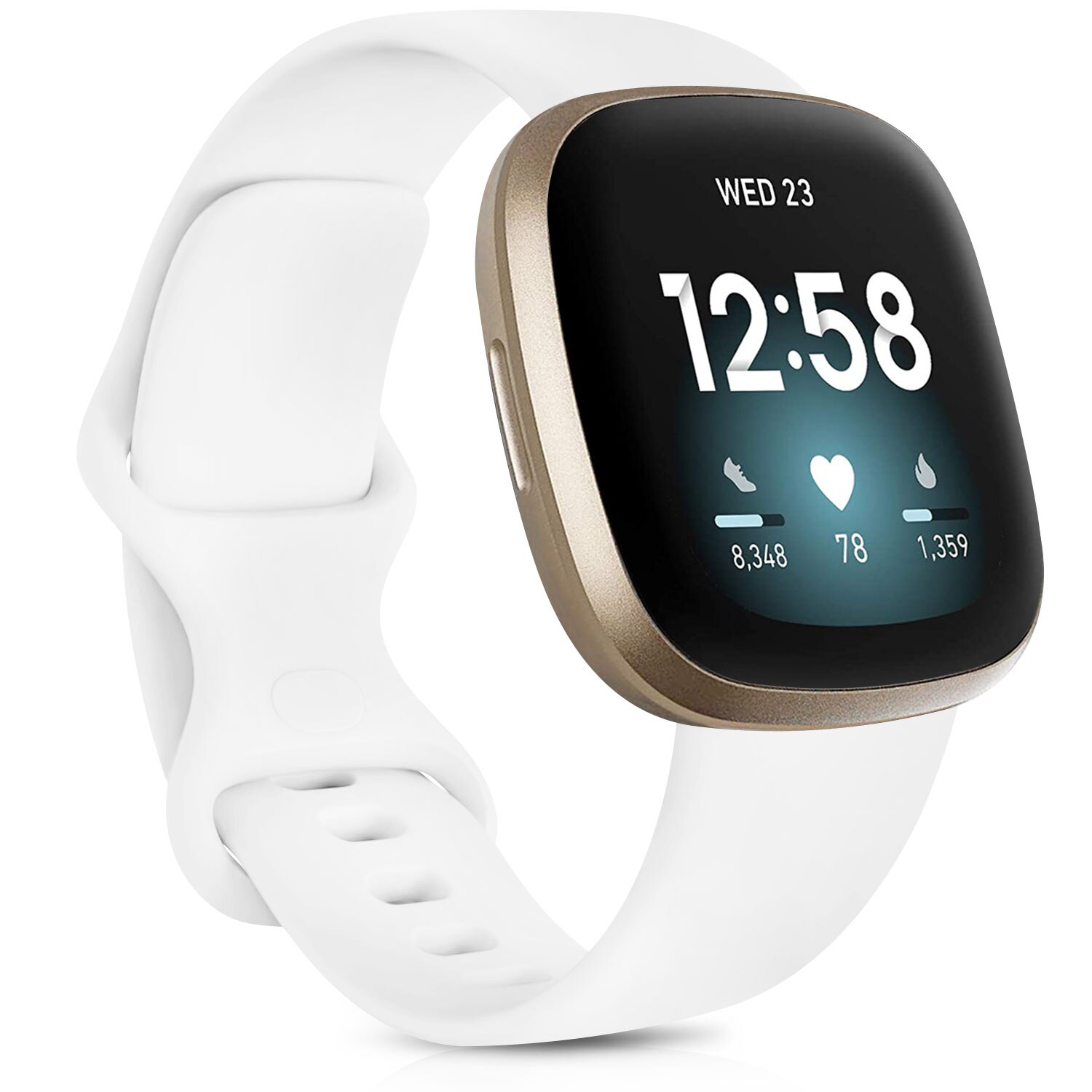 Siliconen Horloge Band Voor Fitbit Versa 3 Band Smartwatch Sport Armband Voor Fitbit Versa Gevoel Waterdicht Wrist Band Accessoires: white / L(165-215mm)