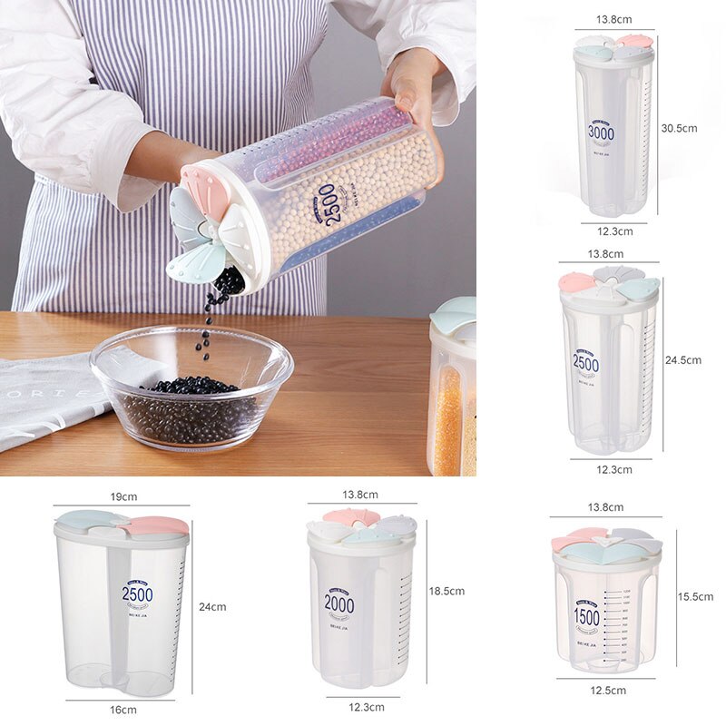 1Pc Transparant Voedsel Opbergdoos Keuken Opbergdoos Graan Opslagtank Vochtbestendige Verzegelde Blikken Organisatoren Keuken Benodigdheden