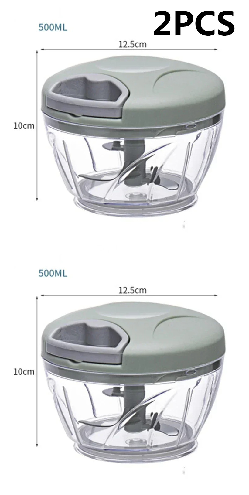 500/900ML Knoflook Chopper Handmatig Draaien Groentesnijder Chopper Slicer Fruit Knoflook Crusher Keuken Gadget Blenders Vleesmolen: Chocolade