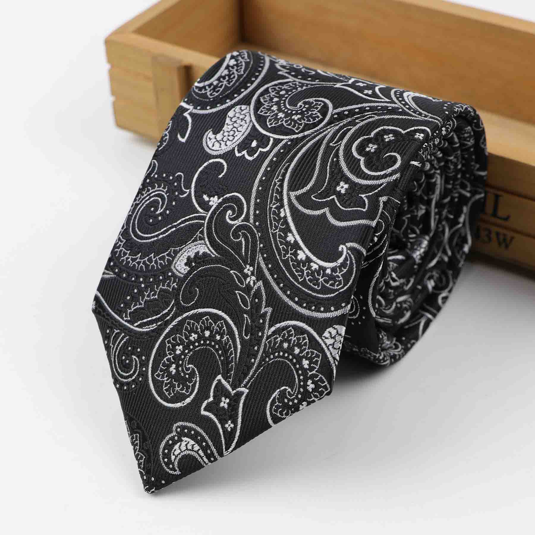 Formele Standaard Size Paisley Stropdas Bruidegom Gentleman Banden Mannen 3.15inch Party Polyester Gravata Slanke Pijl 8cm Zijde tie: 14