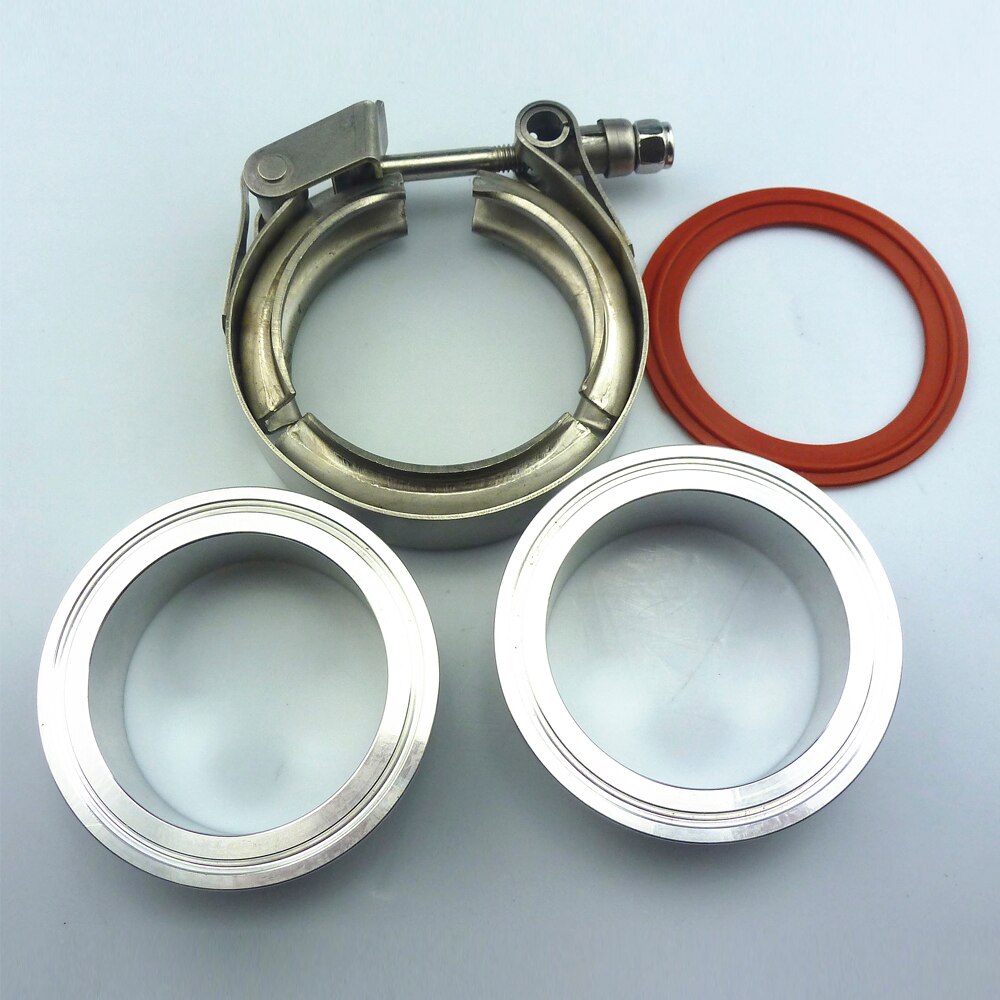1.5''-5.0" ss304 Quick release V band clamp with Aluminum Alloy flange kit for exhaust pipe clamp nylon nut