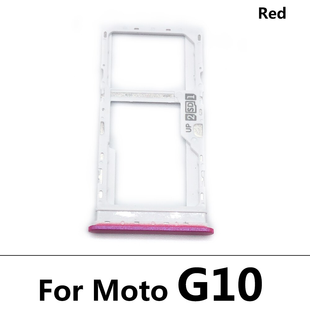 SiM Tray For Moto E6 Play E6S G10 One Action One Fusion Macro SIM Card Slot SD Card Tray Holder Adapter: G10 Red